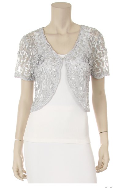 silver wedding bolero jackets