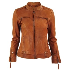 Womens tan leather motorcycle jacket – Modern fashion jacket photo ...
