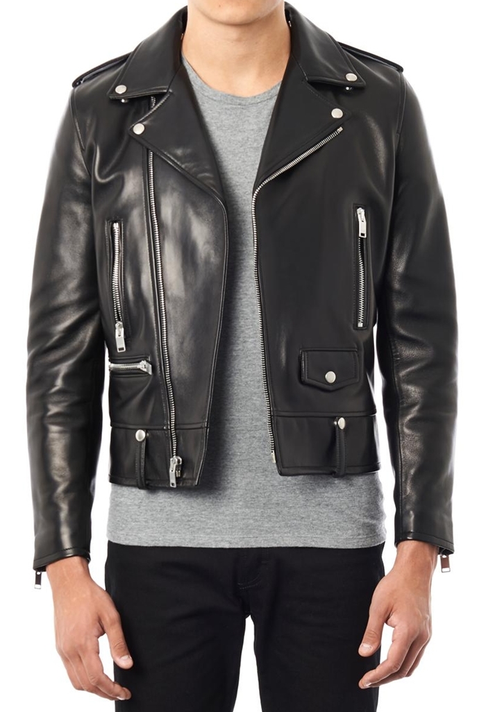Mens leather biker jacket black – Modern fashion jacket photo blog