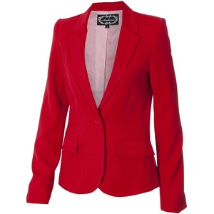 Womens Red Jacket Blazers - Trendy Clothes