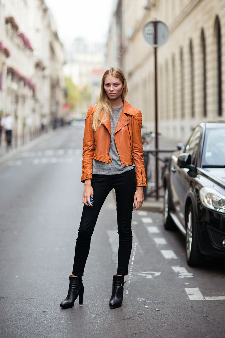 Outfits With Brown Leather Jacket GO4JPg