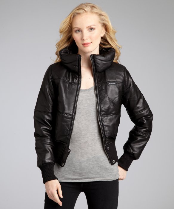 Black leather bomber jacket womens – Modern fashion jacket photo blog