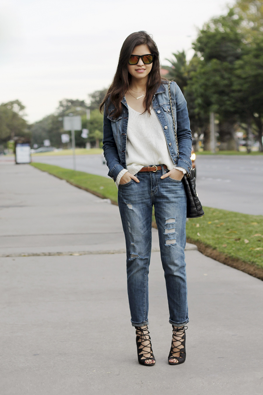 Jean jacket with jeans – Novelties of modern fashion photo blog