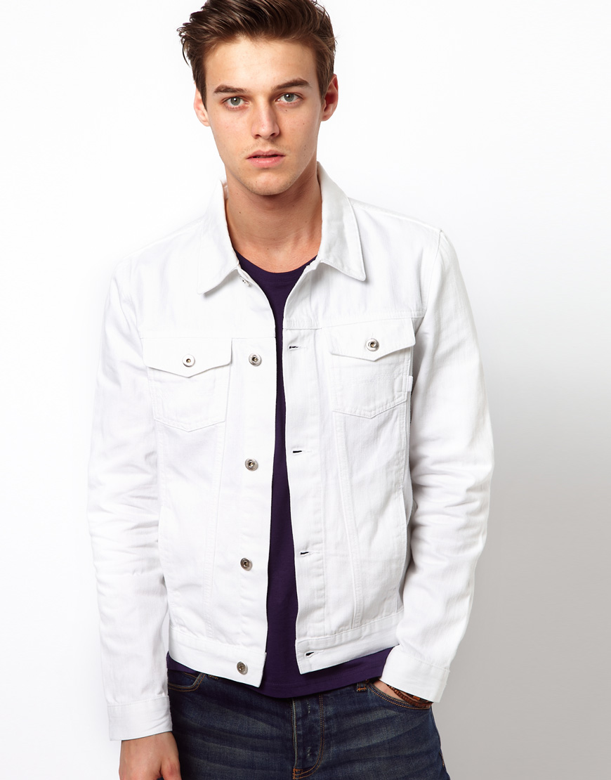 mens white jeans jacket