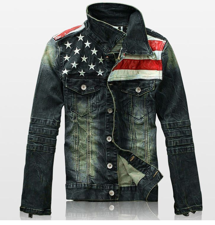 American Flag Denim Jacket Jackets