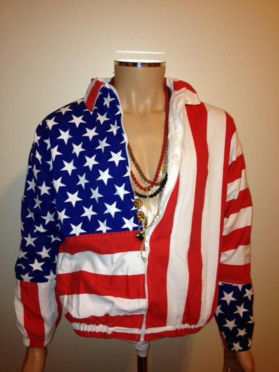 Vintage American Flag Jacket - Jackets.