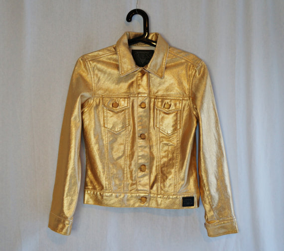 gold jean jacket