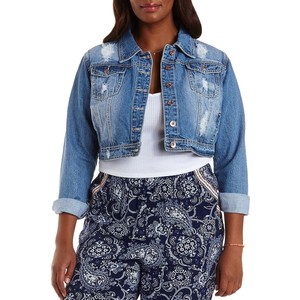 plus size short jean jacket