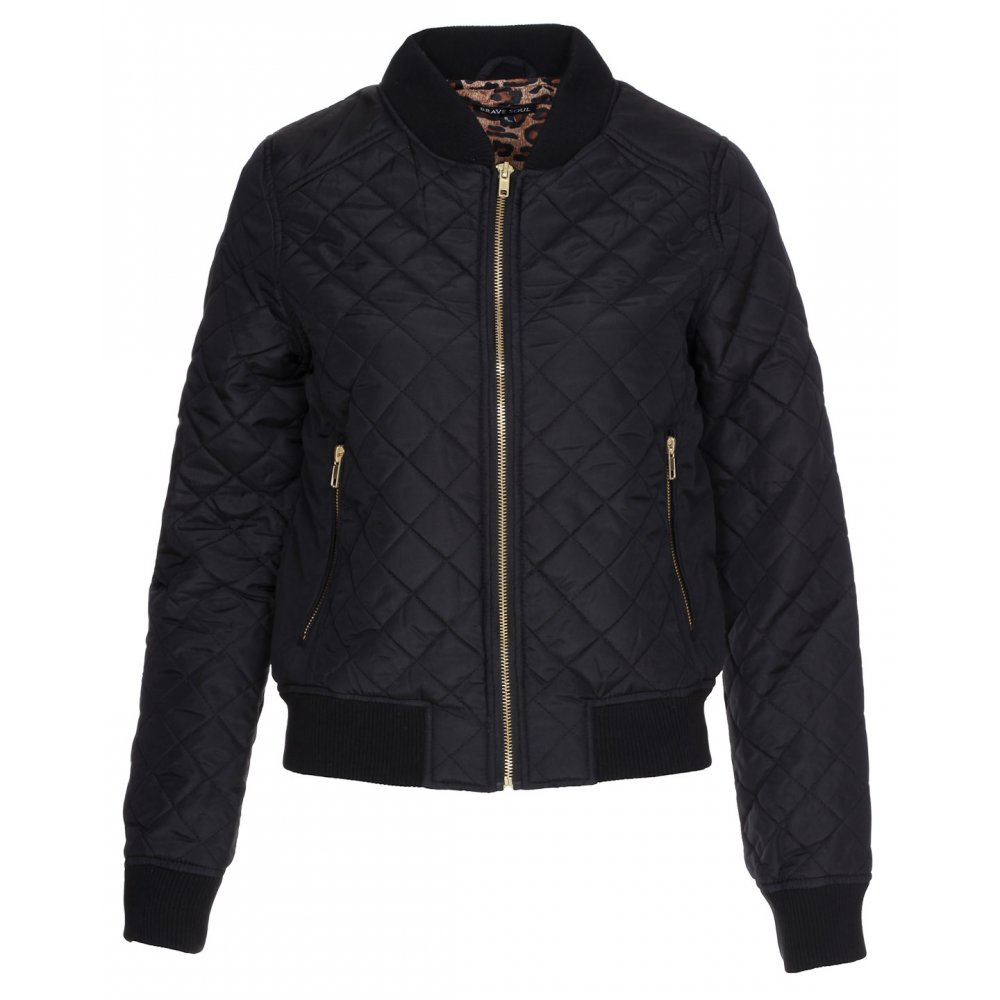 Womens Black Quilted Jacket Jackets