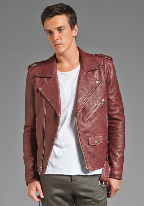 Burgundy Leather Jackets - Jackets