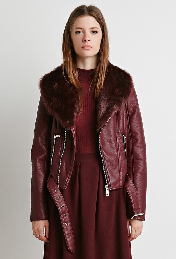 Burgundy Leather Jackets - Jackets