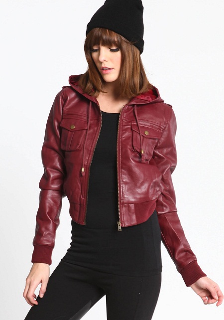 Burgundy Leather Jackets - Jackets