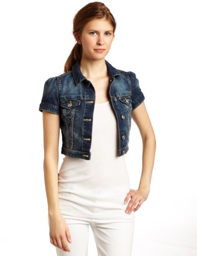 short sleeve denim bolero jacket