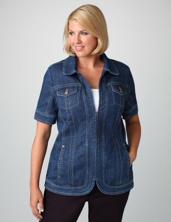 short plus size denim jacket