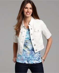 short sleeve cropped denim jacket