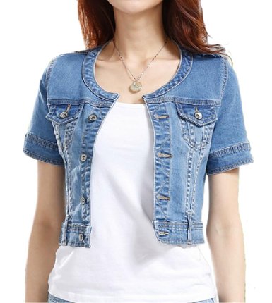 short sleeve denim jacket womens