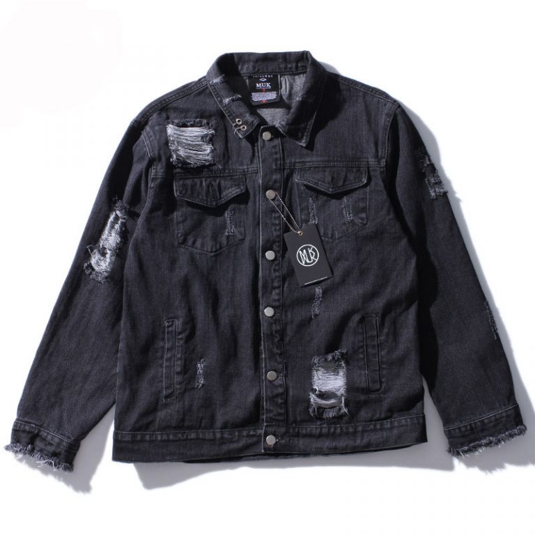 Ripped Denim Jacket Jackets