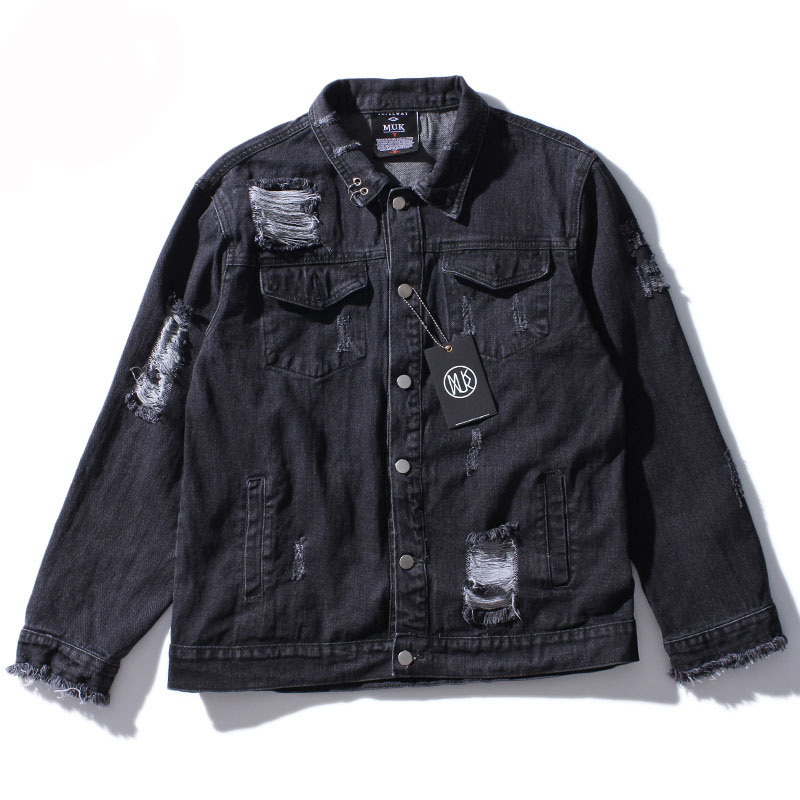 Ripped Denim Jacket - Jackets
