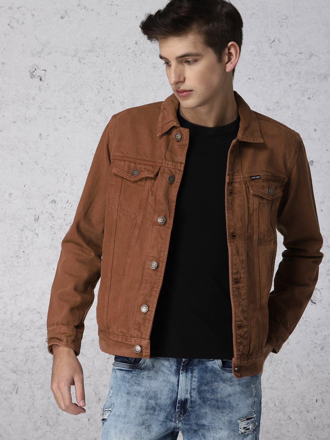 Brown Denim Jacket - Jackets
