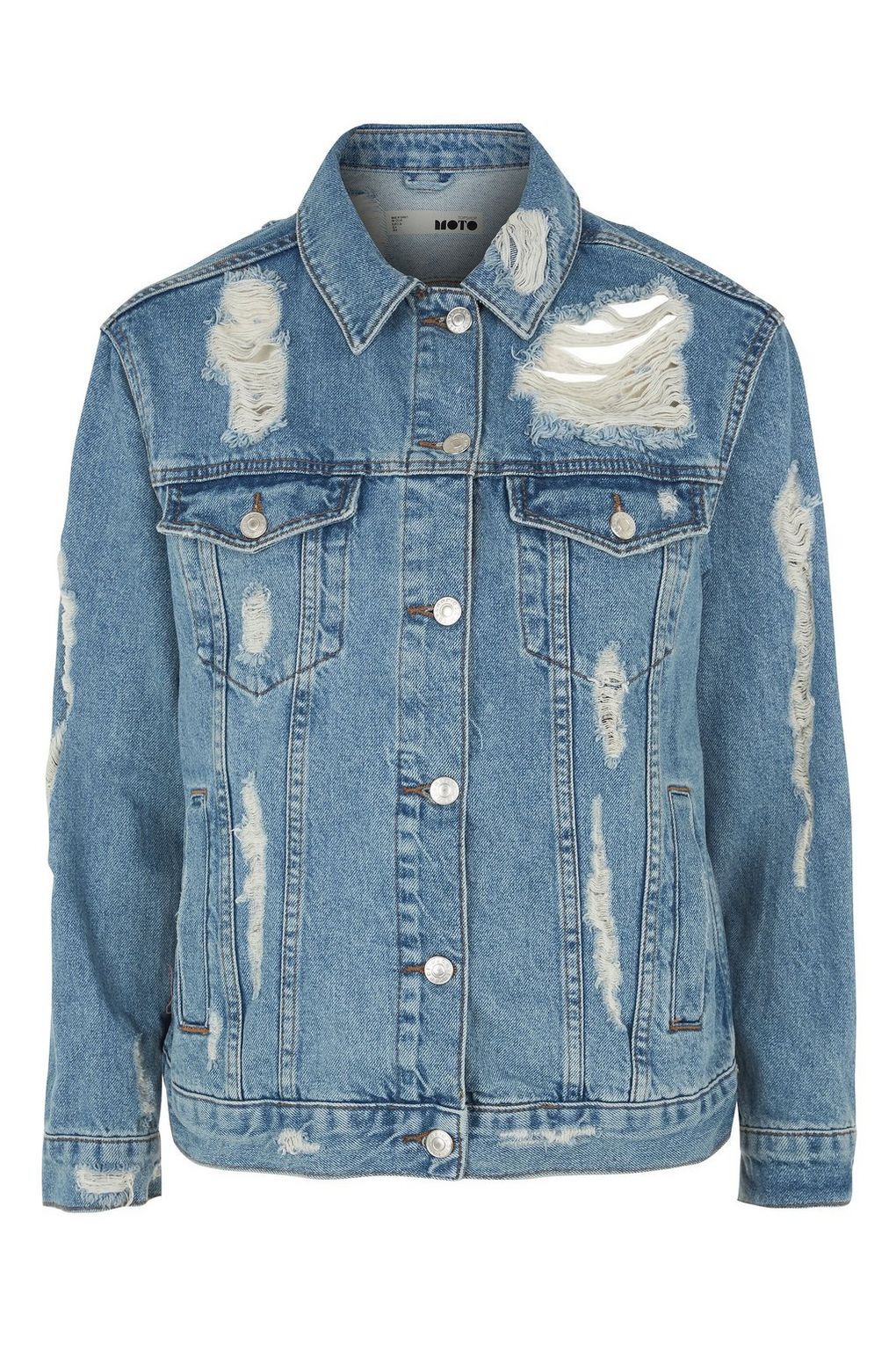 Ripped Denim Jacket - Jackets