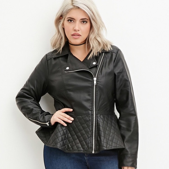 Plus Size Biker Jacket - Jackets