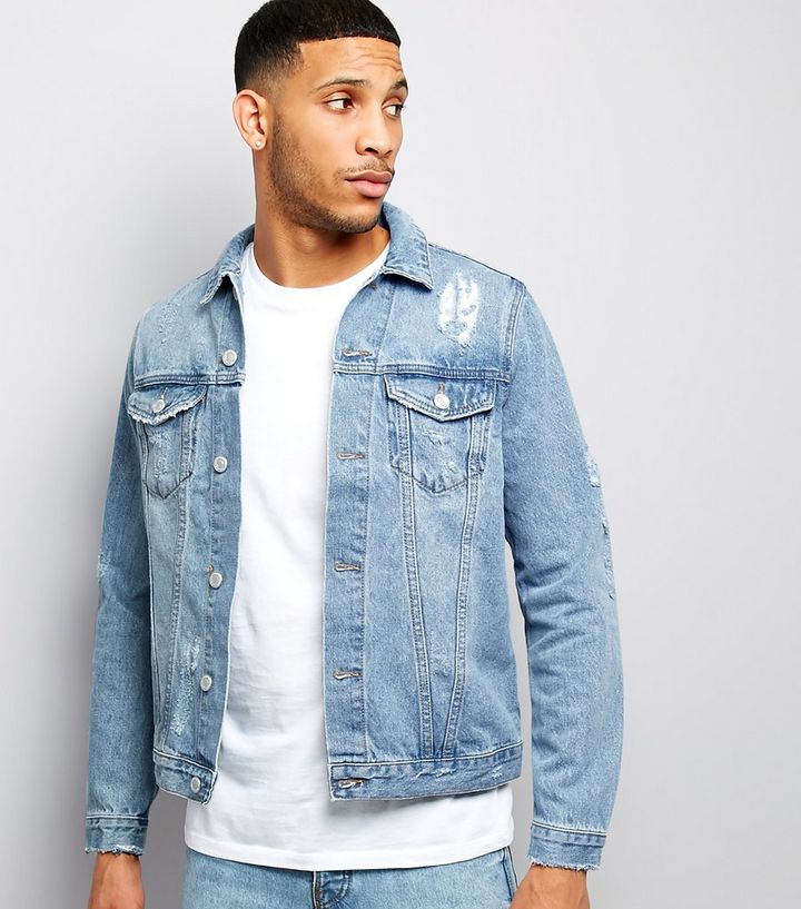Ripped Denim Jacket Jackets