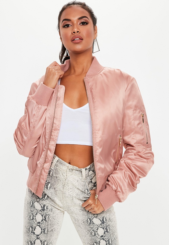 pink jacket black pants