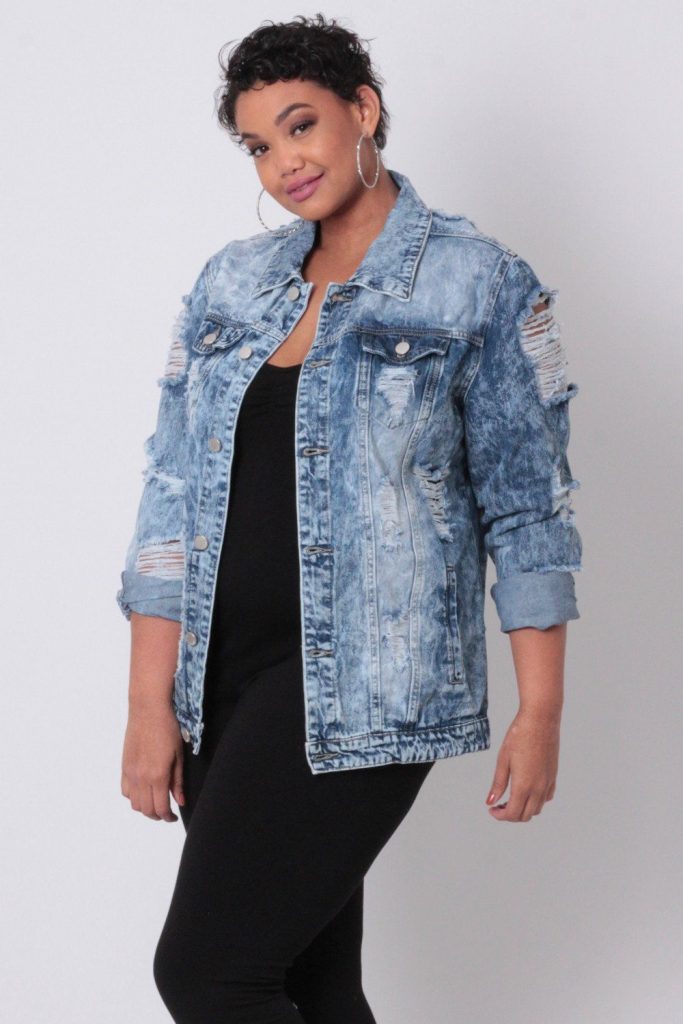 Ripped Denim Jacket Jackets