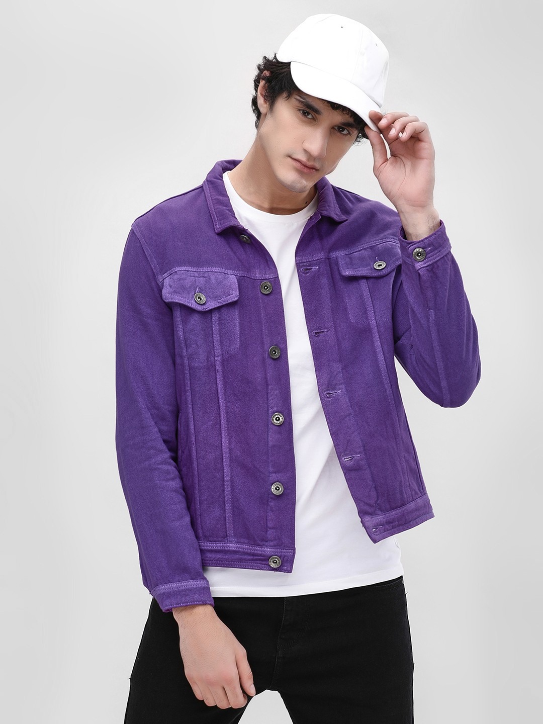 jean jacket purple