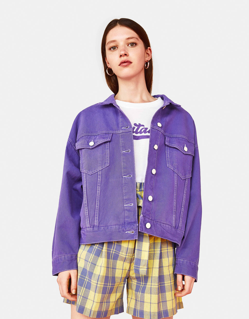 Buy Purple Denim Jacket Online In India -  India