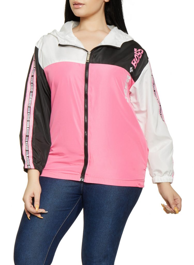 Plus Size Windbreaker Jacket Jackets