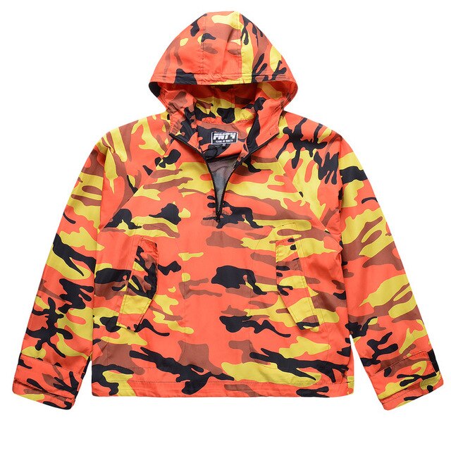 orange camo cropped jacket