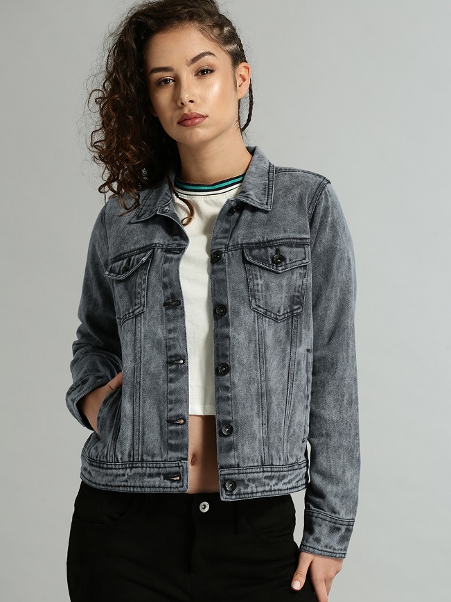 Grey Jean Jacket - Jackets