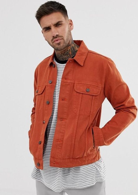 Orange Jean Jacket - Jackets