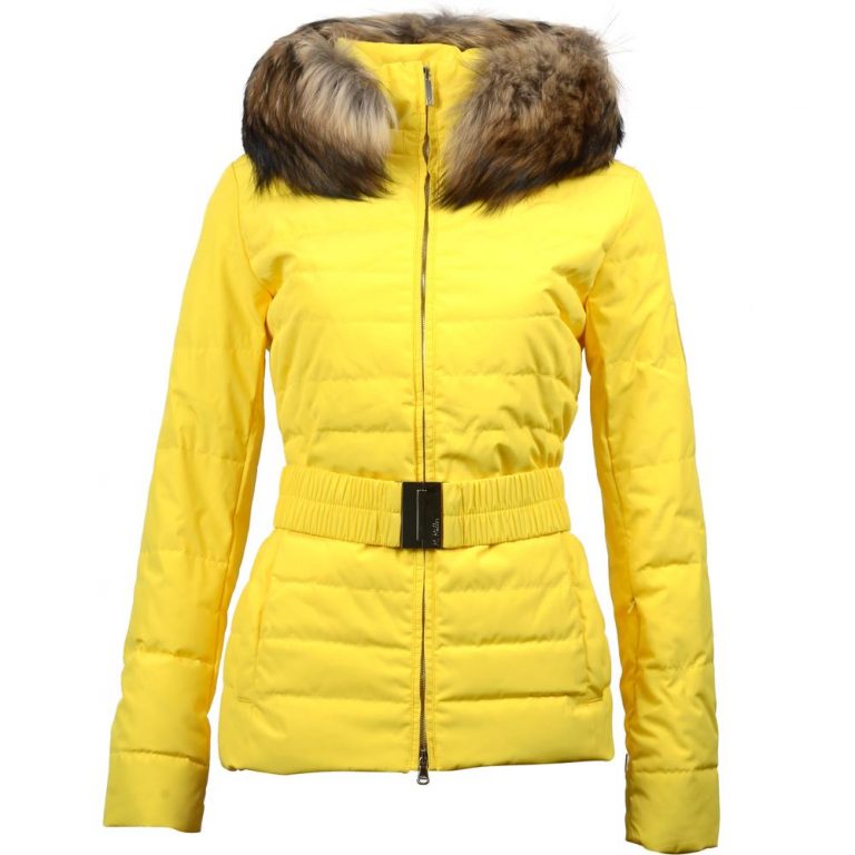 bright yellow ski jacket