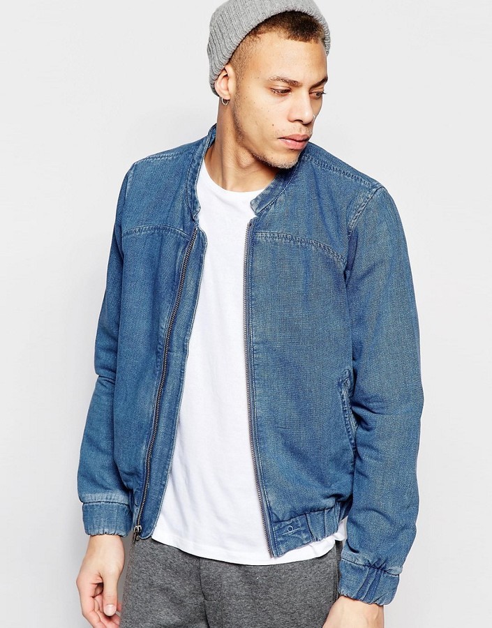 Denim Bomber Jacket - Jackets