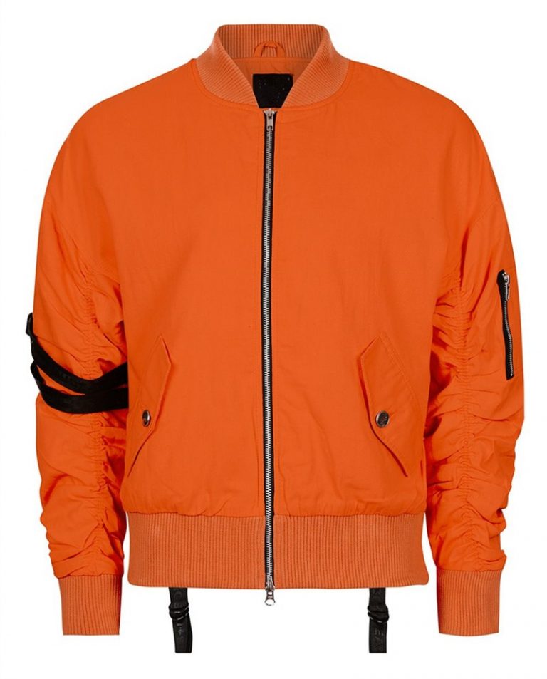 Orange Bomber Jacket - Jackets