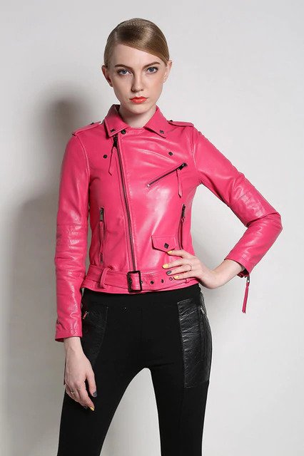 Pink Motorcycle Jacket - Jackets