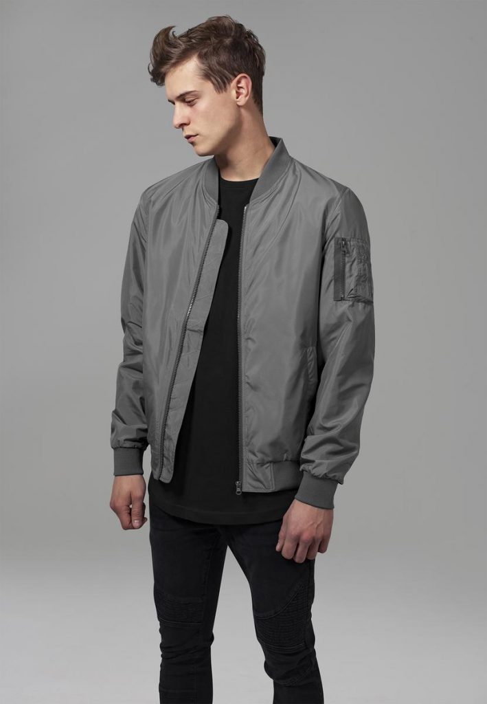 Gray Bomber Jacket - Jackets