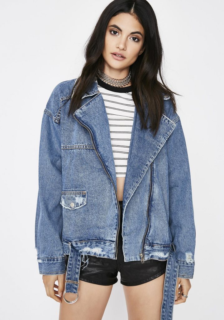 Denim Moto Jacket Jackets