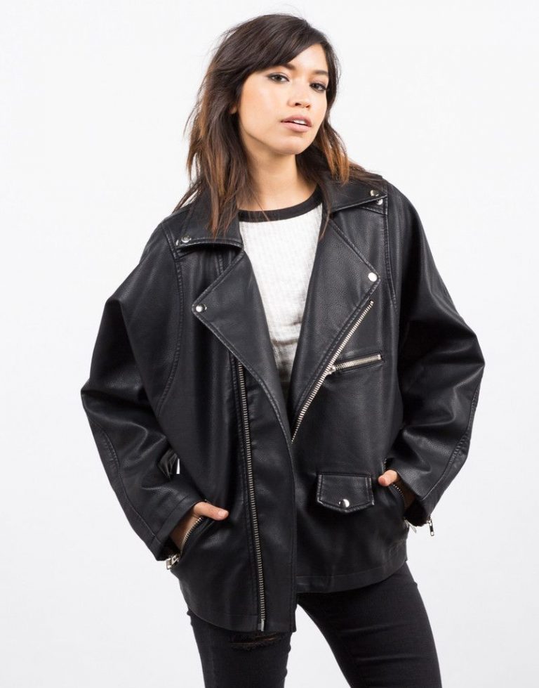 Oversized Leather Jacket - Jackets