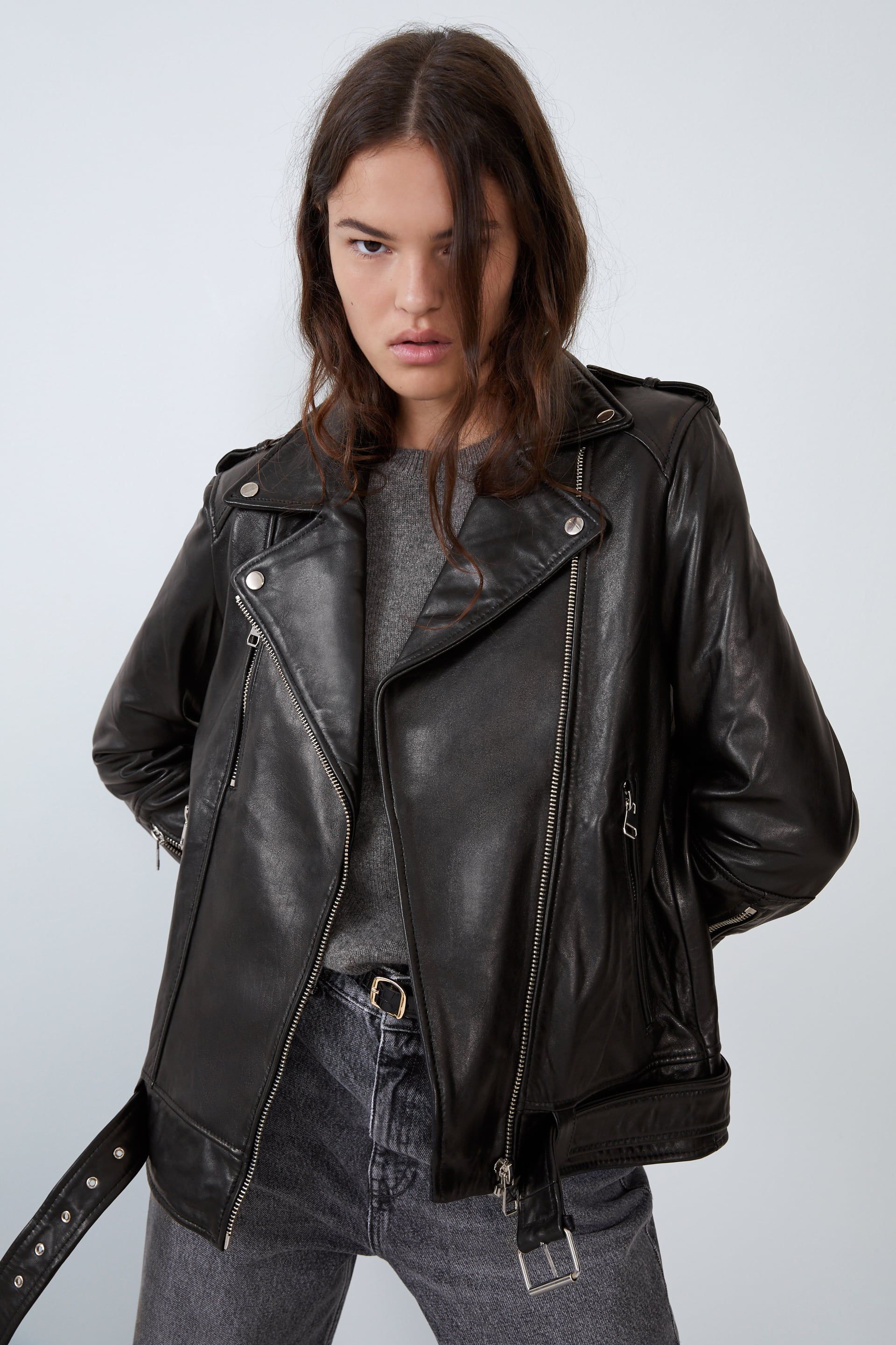 Oversized Leather Jacket - Jackets