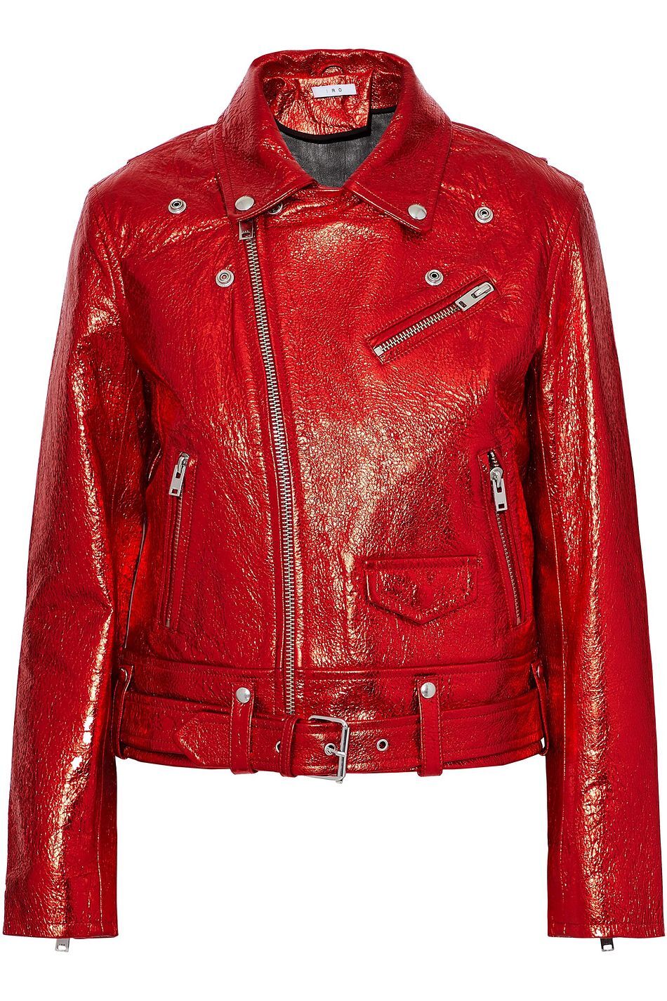 Metallic Leather Jacket - Jackets