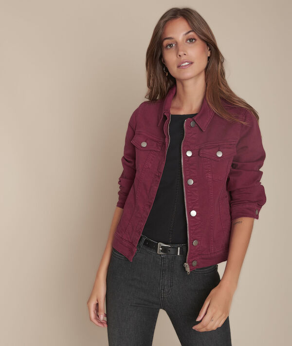 burgundy jean jacket