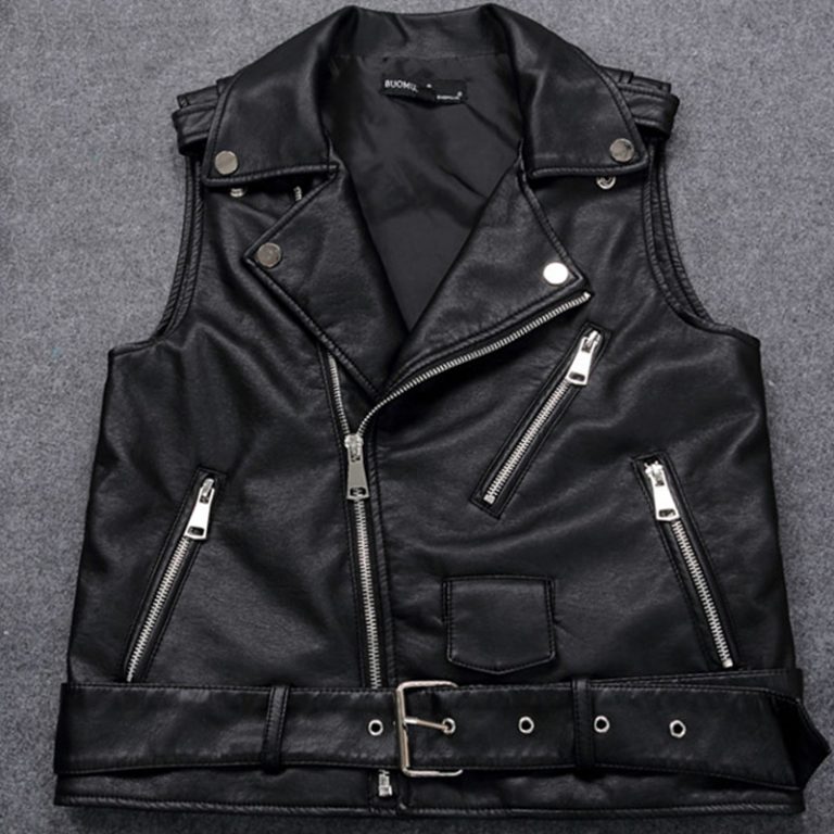 Sleeveless Leather Jacket Jackets