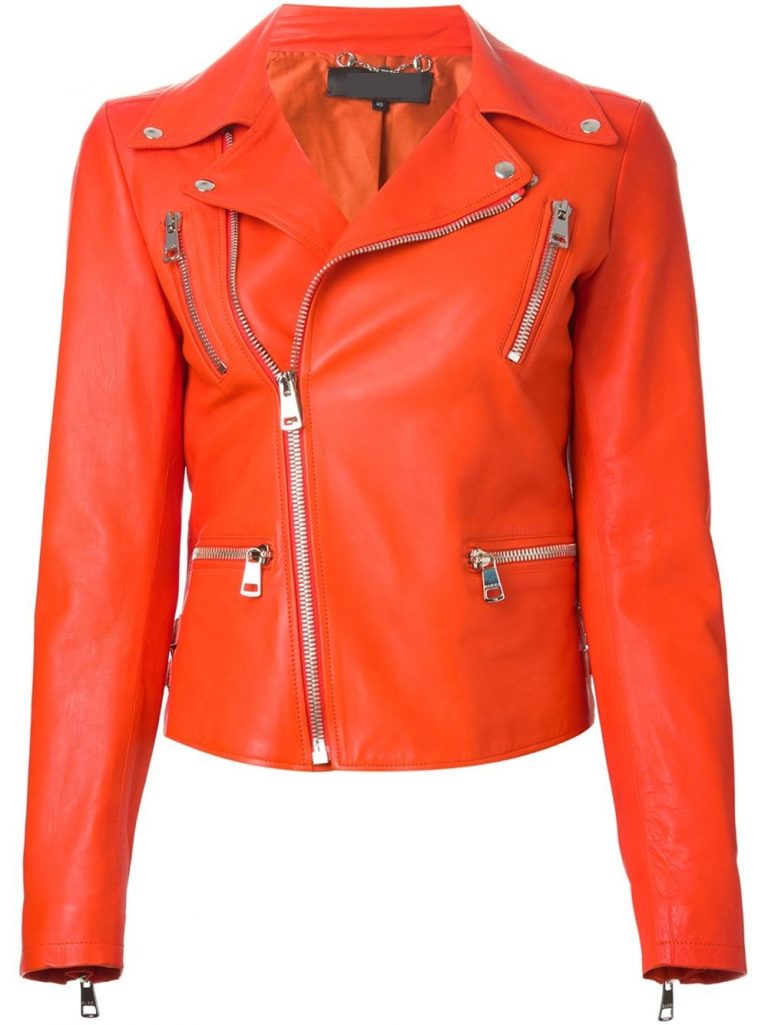Orange Leather Jacket Jackets